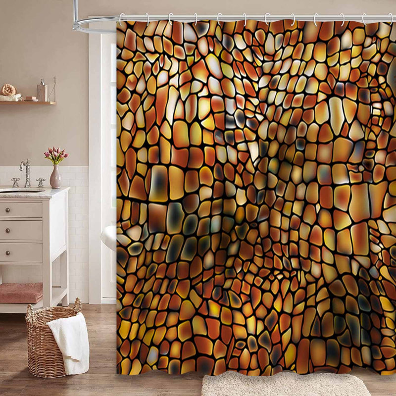 Rideau de douche beige imperméable, rideaux de douche pour la salle de bain avec 12 crochets, 72" L x 72" W