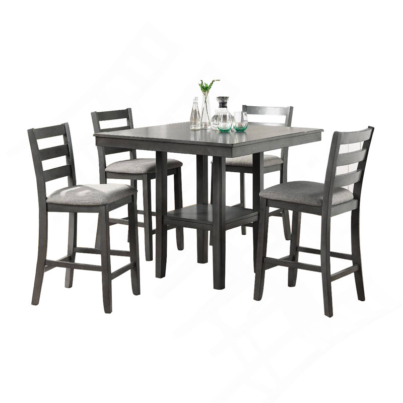 5 Piece Counter Height Dining Set In Grey