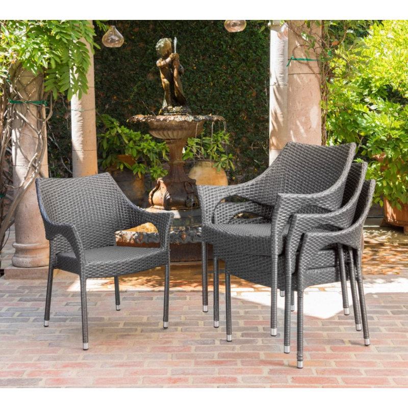 PE WICKER STACKING ARMCHAIR, 1PC