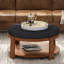 Grande table basse moderne avec repose-pieds rond moderne, repose-pieds capitonné surdimensionné à 2 niveaux, table de salon-794222508