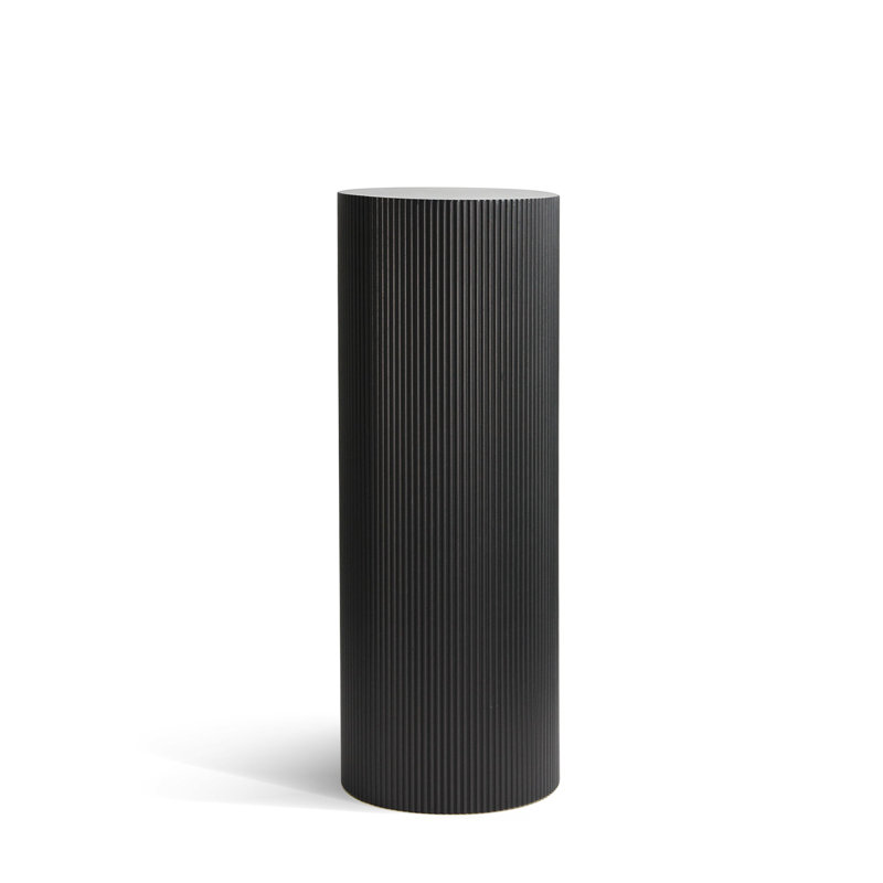 Colonne en bois aggloméré noir déchiré, H 44 po x l 13 po x P 13 po, Noir
