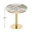 Table bistro ronde de 31,5 pouces avec plateau tulipe et plateau en faux marbre, facile à assembler, structure en métal robuste-58607570-58607568