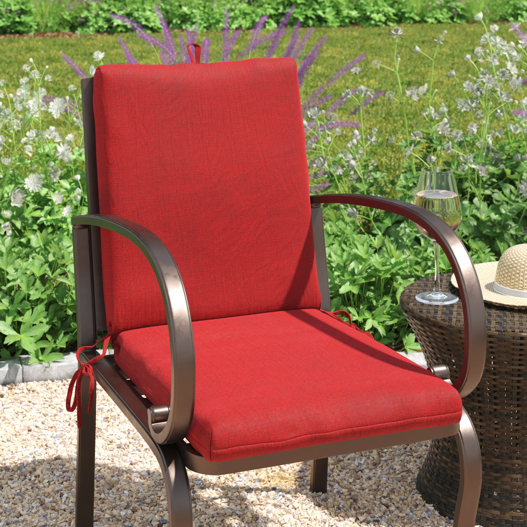 Arden Selections 21 in. x 44 in. Garden Delight Outdoor Dining Chair Cushion