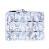 Serviette de bain en coton à motif géométrique en jacquard moelleux et très absorbant (ensemble de 3)