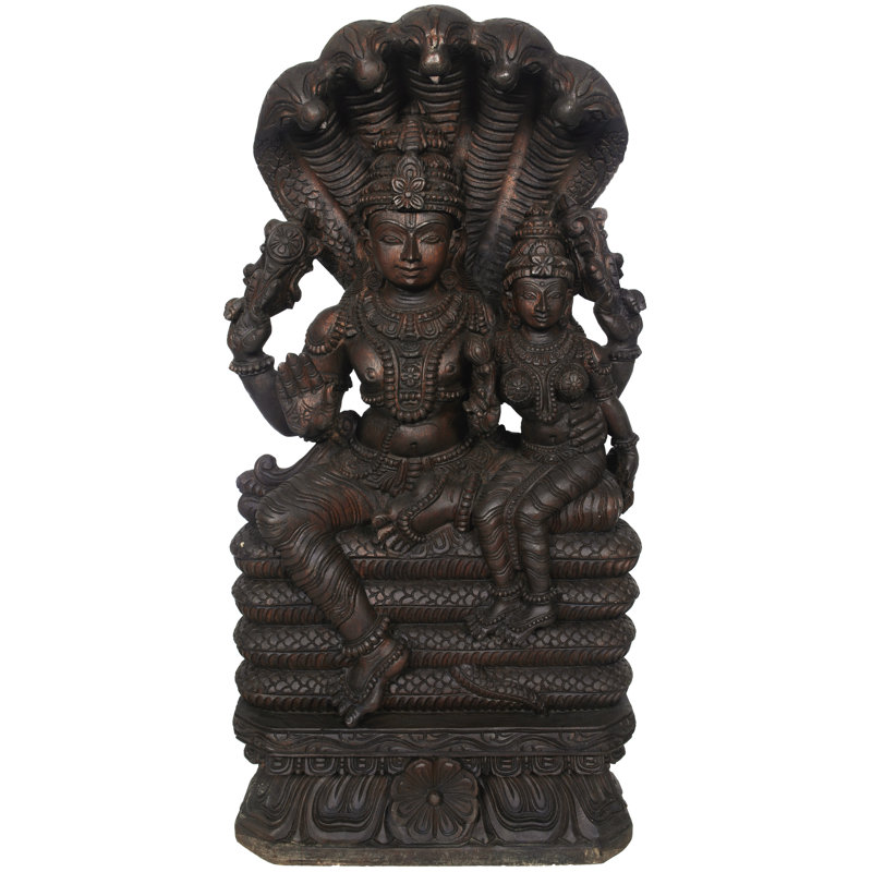 Lord Vishnu avec Lakshmi assis sur Sheshanaga