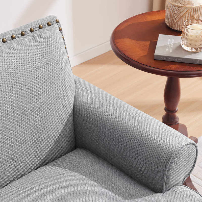 Chaises de salon avec coussin moelleux, Polyester gris