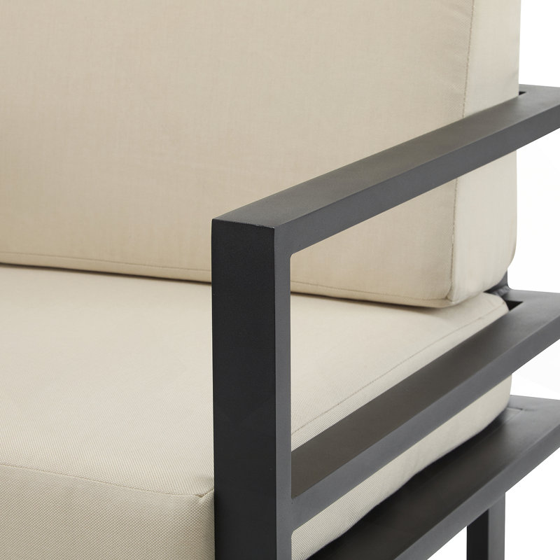 Méridienne d'extérieur moderne de 27,7 po avec structure en aluminium, coussins résistants aux intempéries, conception élégante, parfaite pour la terrasse, le jardin ou le balcon