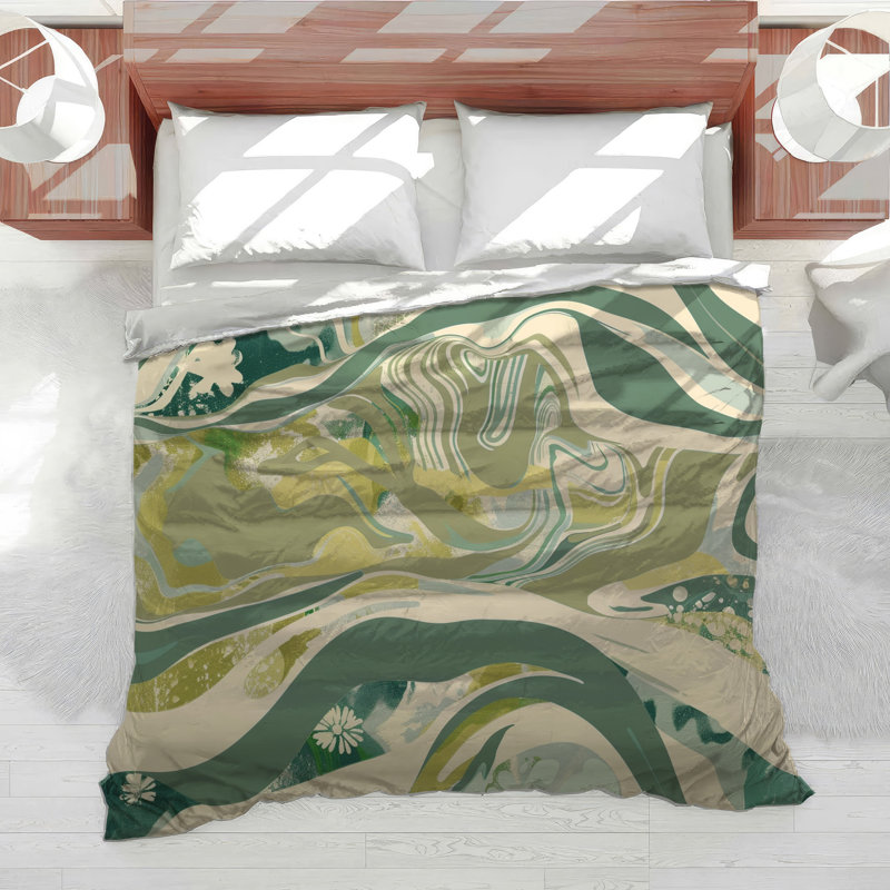 Coussin réversible en mélange de coton à rayures animales, Grand édredon