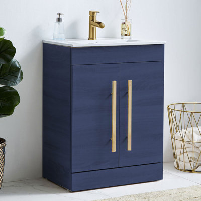 Ensemble de meuble-lavabo simple autoportant 24 po avec 2 portes Naiah