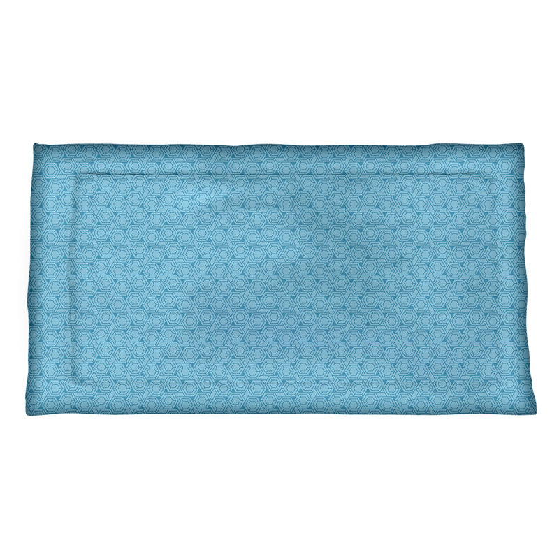 Taie décorative en treillis Katelyn Elizabeth, Simple standard, Microfibre, Bleu