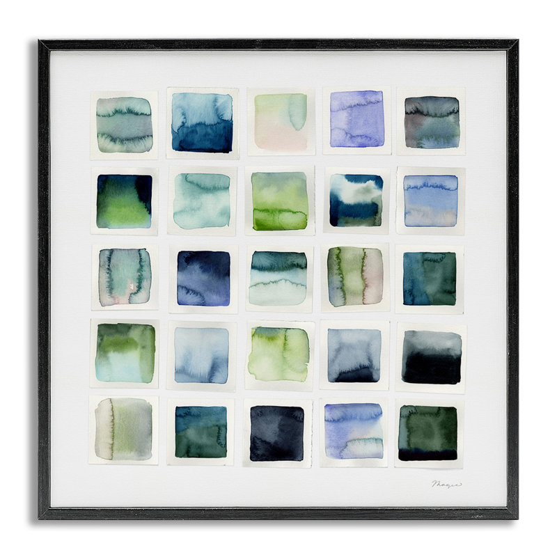 Aquarelle à motif de carrés, estampe numérique par Stephanie Ryan, Estampe numérique Farmhouse, H 12 po x l 12 po