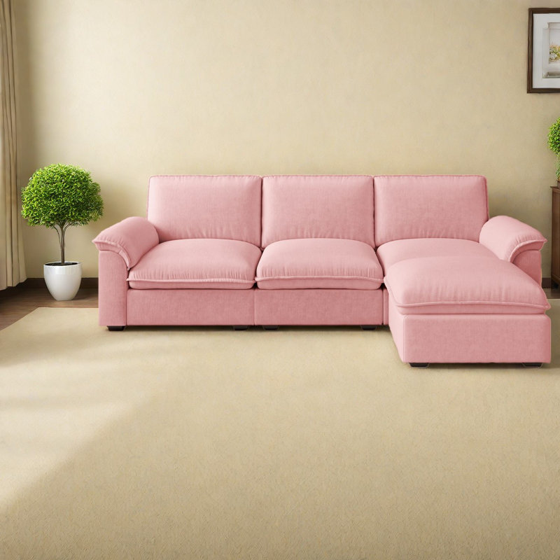 Canapés modulaires confortables, tissu chenille, style moderne pour le salon