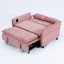 Lit de 65,17 pouces de couleur rose avec tissu à rayures, accoudoirs réglables et pour la détente, lit escamotable temporaire pour la nuit, lit multifonctionnel à 2 places, visionnage de films, placement de main courante-694728549
