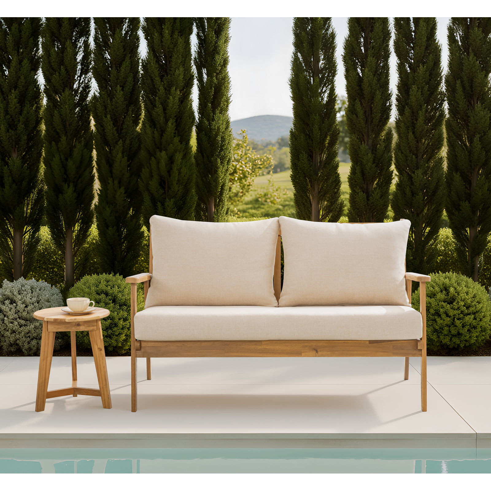 52" Acacia Patio Loveseat