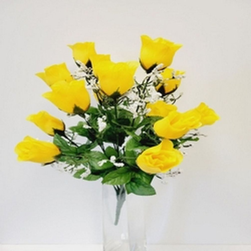 Roses et tiges, Jaune vif