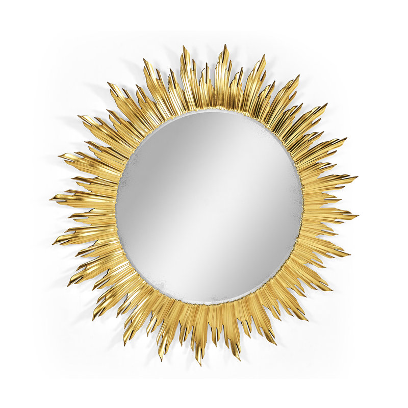 Versailles Flat Metal Wall Mirror, Gold