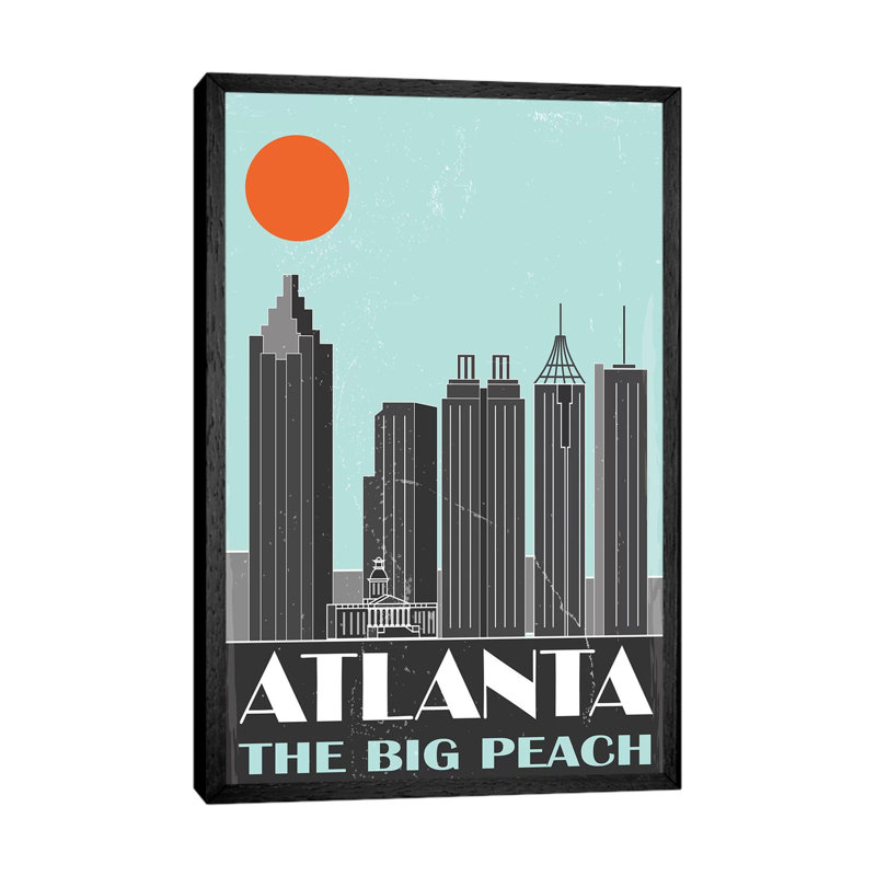 Atlanta - Print on Canvas, Black Framed, 66.04 cm H x 45.72 cm W