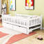 Lit plateforme simple en bois avec garde-corps et deux tiroirs-398613218