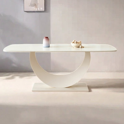 Table rectangulaire crème blanc crème