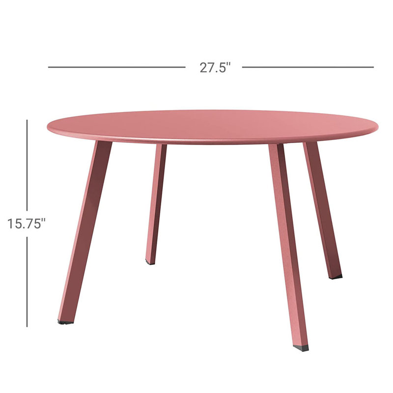 Table basse à 4 pieds Evelunn, Rose aube