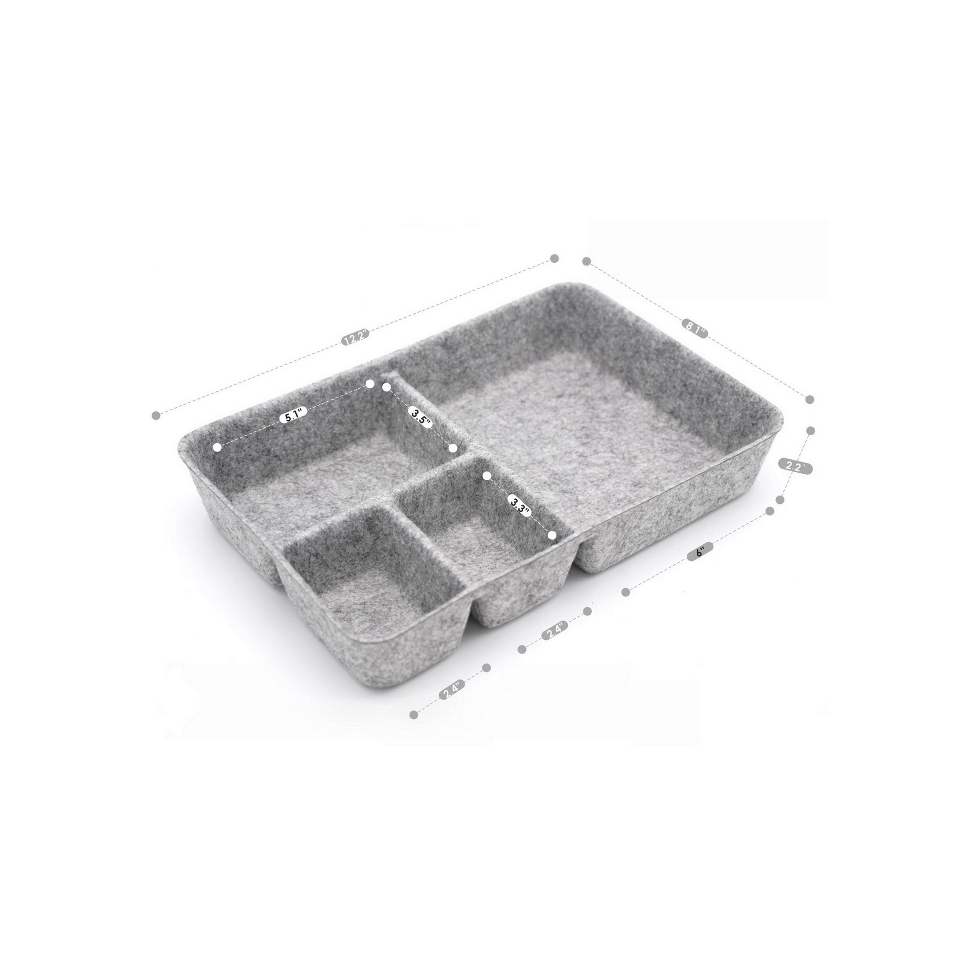 Anadia 3'' H x 8.1'' W x 12'' D Organizer Set, Gray x 2