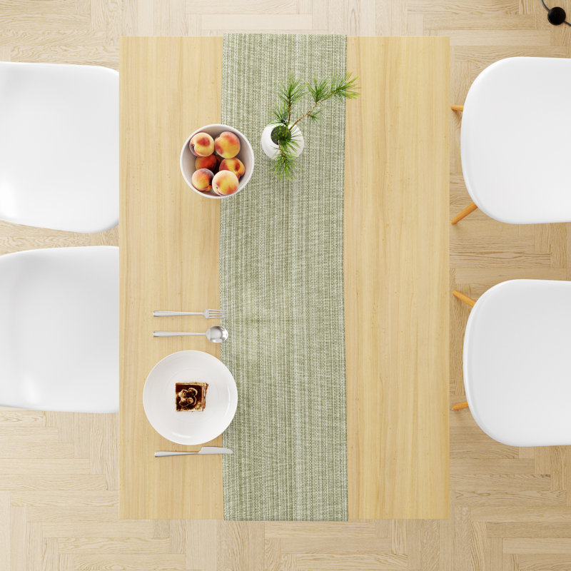 Aaronjacob Cotton Rectangle Table Runnner, Green