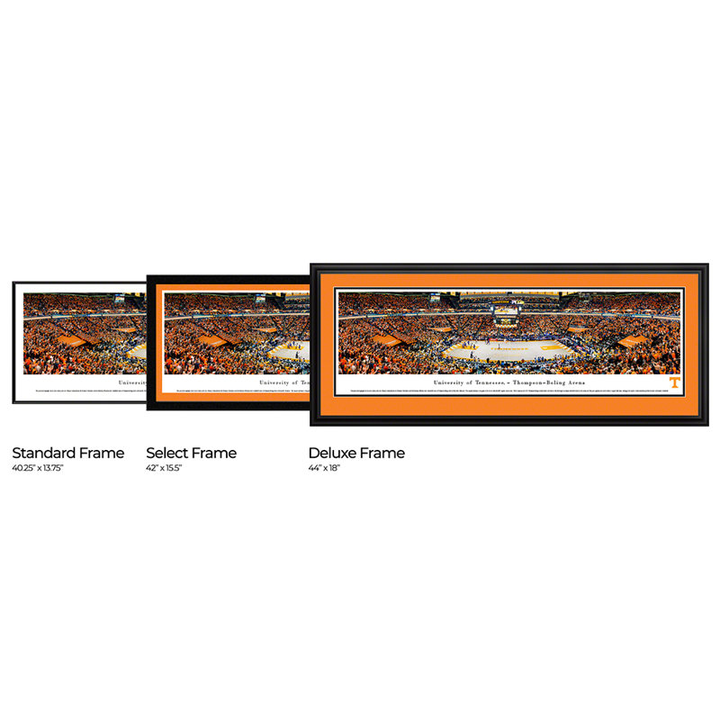 NCAA Tennessee Basketball Panoramic Print, Black Floater Framed, 13.75" H x 40.25" W x 0.88" D