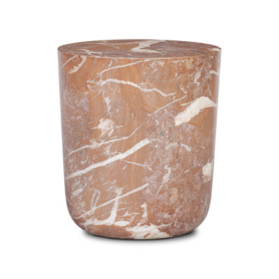 Dorset Reinforced Cement Side Table with Faux Marble Finish