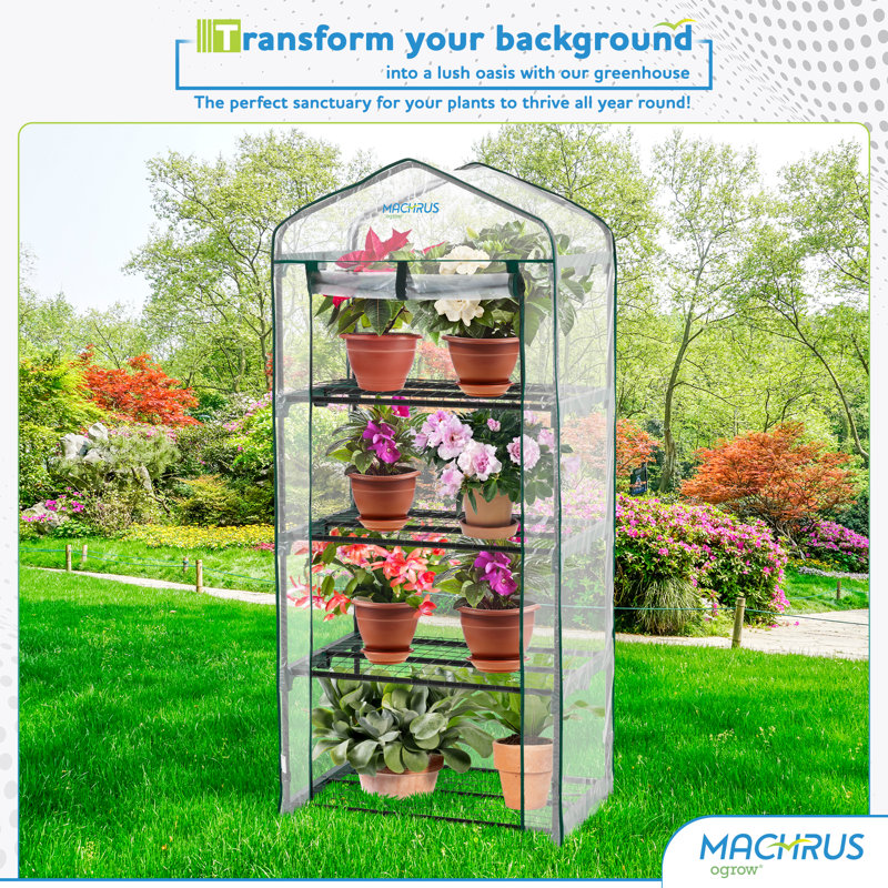 Ogrow 4-Tier Portable Greenhouse with Clear Cover