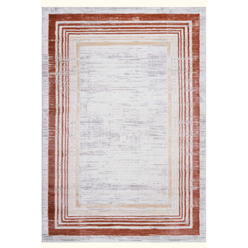 Bordered Non-Shedding Living Room Bedroom Dining Home Office Stylish And Stain Resistant Area Rug, Rectangle 5'3" x 7'6"