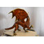 Abstract & Geometric Dragon Bronze Statue with Brown Enamel Finish 32" x 36" x 25"H