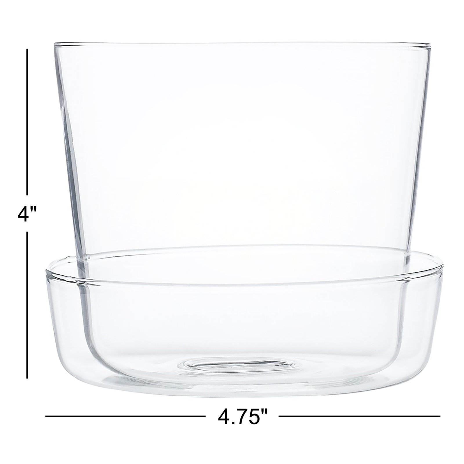 Anaveah Handmade Glass Pot Planter, 4" H x 4.75" W x 4.75" D