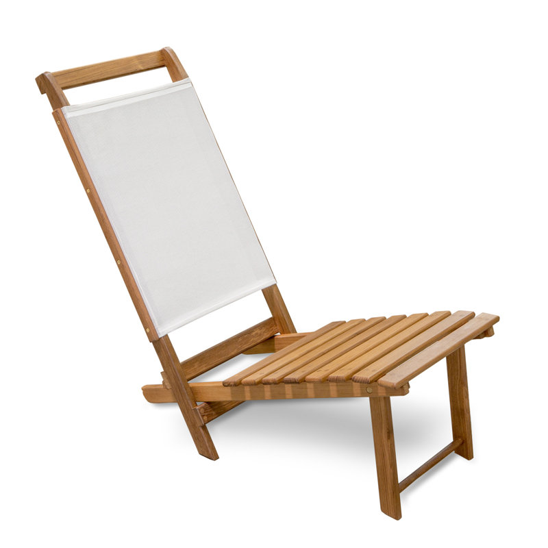 Chaise longue d'extérieur 15 po en bois massif brun