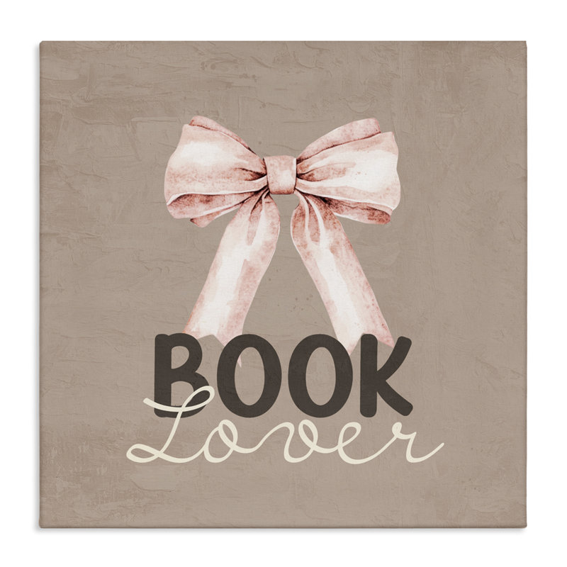 «Book Lover with Bow Canvas», conception de Kim Allen, H 17 po x l 17 po