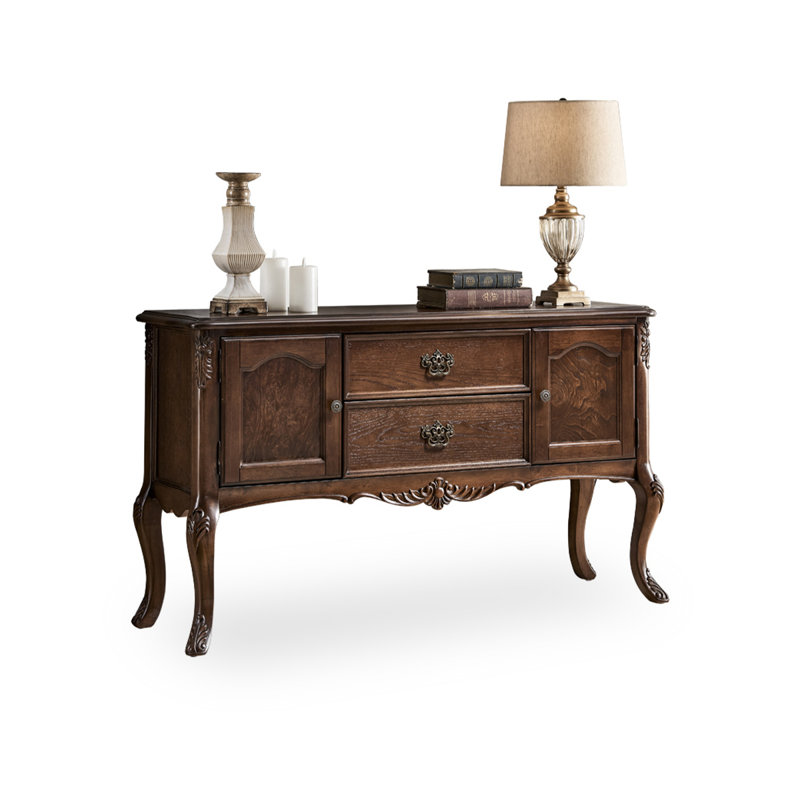 Nut-brown Solid Wood Rectangle Console Table, 32.68"H×47.24"L×15.75"W