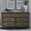 Ensemble de lit à panneaux, commode et miroir Gertraute-109423058