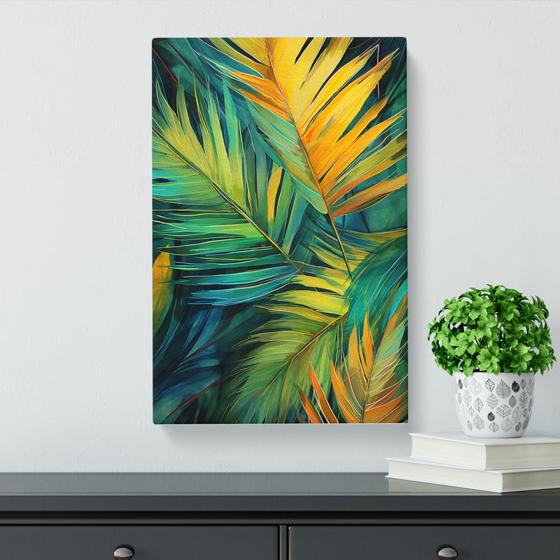Palm Leaf Modern No.2 - Wrapped Canvas, 60cm H x 40cm W x 3cm D