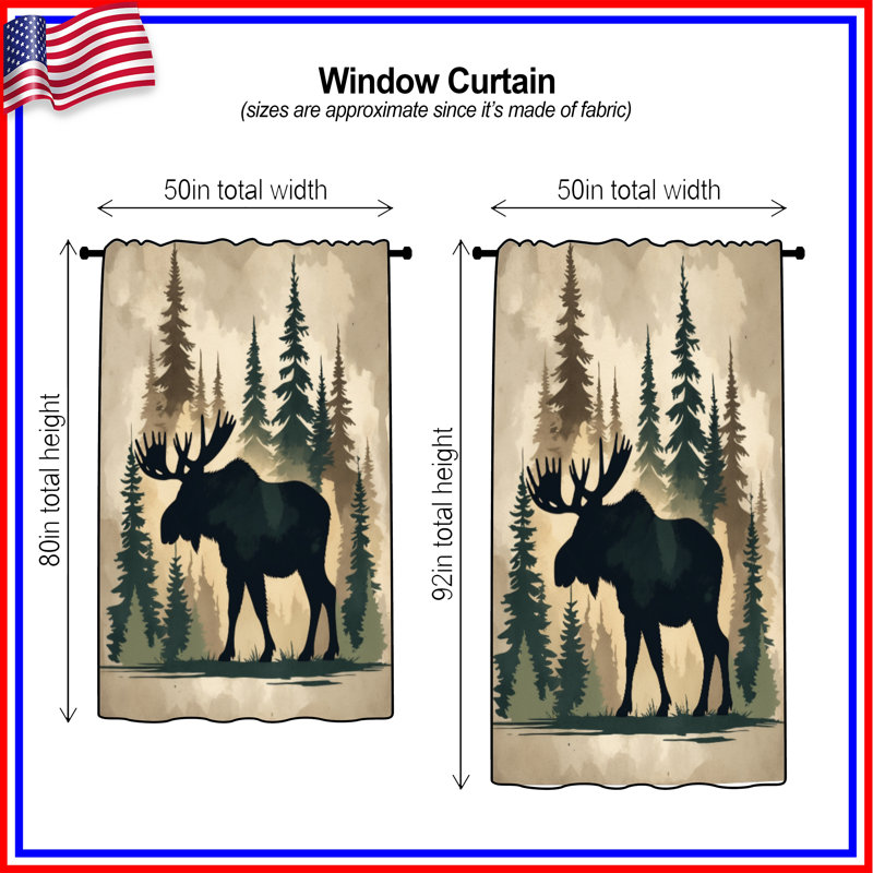 Moose In Forest, 50 po x 92 po - 1 panneau, Transparent