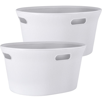 Ribbed Laundry Basket