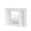Armoire de rangement murale moderne avec miroir et 6 tablettes ouvertes pour salle de bain-1454279188