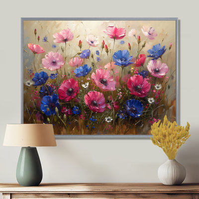 «Blue Blue Cornflowers Feminine Charm I» - impression d'art mural bleuets