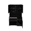 Buffet de cuisine moderne, haut de 69,84 po, noir, 3 portes, tablettes réglables, compartiment pour micro-ondes et armoire de style style noir, haut, avec tablettes