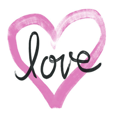 Waterlor Heart Love 1 Piece Wrapped Canvas Wall Art