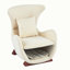 Chaise d'appoint moderne en polyester beige avec espace pour animaux de compagnie / rangement - capacité de 330 lb, chaise longue de salon, conception élégante et durable-130378900