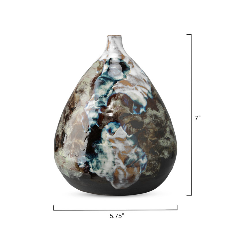 Handcrafted Multicolor Ceramic Decorative Table Vase