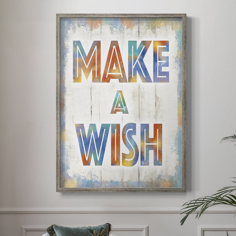 Make A Wish Framed Print - Solid Wood, 15" H x 12" W