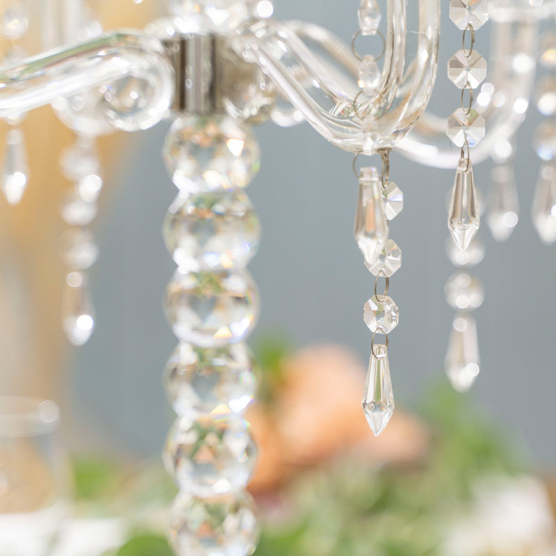 15.37'' H Crystal Tabletop Candelabra