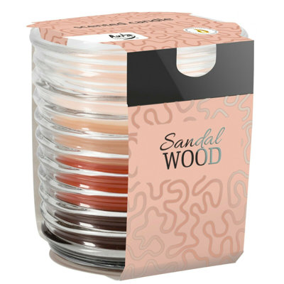 Sandalwood Scented Jar Candle with Glass Holder