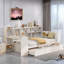 Lit de jour en bois avec 3 tiroirs, ports USB et bureau -2042104014