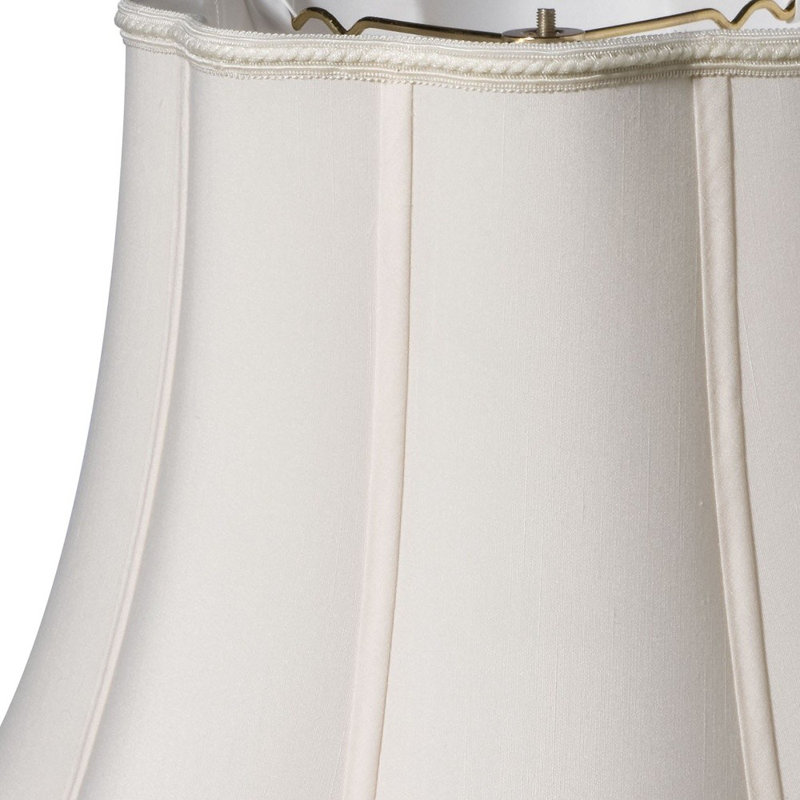 Abat-jour fantaisie en soie crème shantung